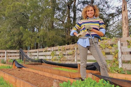 La actriz creó la huerta con sus propias manos hace casi dos décadas, cuando quedó embarazada de su hijo, Inti, fruto de su relación con su ex, el instructor de yoga Pablo Pirillo.
