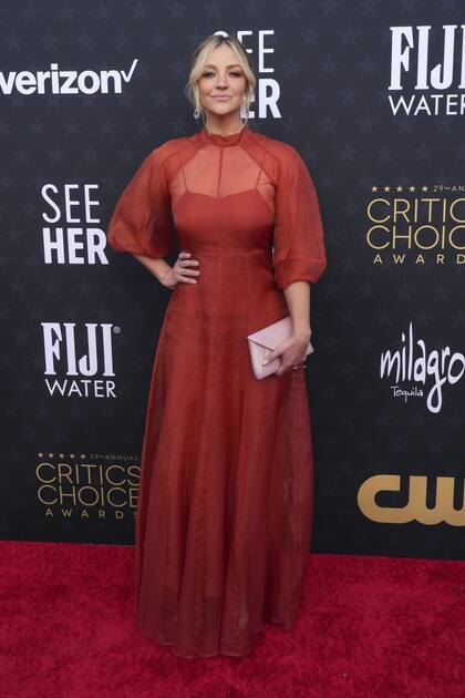 La actriz de The Bear Abby Elliott se destacó por el tono que eligió para su vestido, un diseño de corte romántico con transparencias