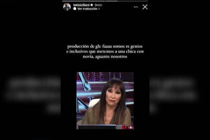 La actriz expresó su enojo tras las presentaciones de los nuevos participantes del reality (Foto: Instagram @letisiciliani)