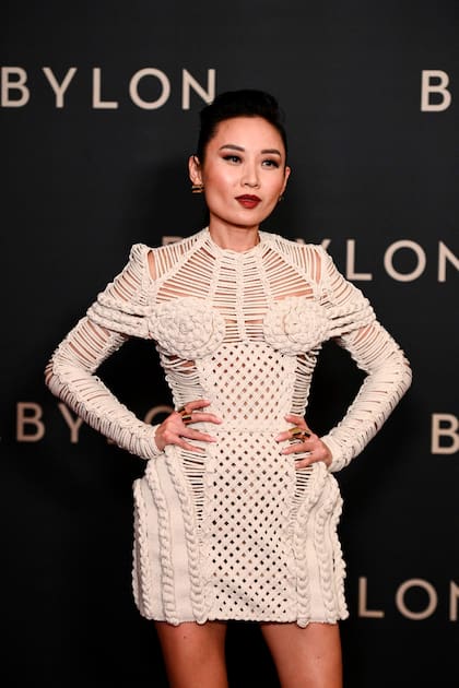 La actriz Li Jun Li eligió un diseño tejido súper novedoso para la premiere
