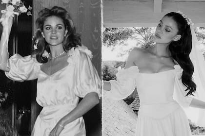 La actriz llevó el mismo traje (aunque reacondicionado) que su mamá, Claudia Heffner, usó en su propio casamiento, en 1985