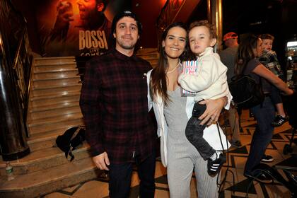La actriz Micaela Vázquez con su hijo Baltazar y su esposo Geronimo Klein