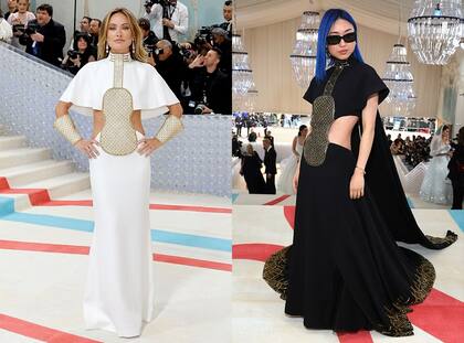 La actriz Olivia Wilde y la directora de Vogue en China, Margaret Zhang, llevaron el mismo diseño de Chloé a la MET Gala 2023