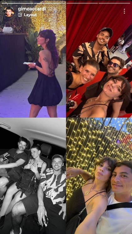 La actriz, que la semana pasada anunció su separación de Nicolás Vázquez, viajó a España y se encontró con sus tres amigos que forman parte de la banda