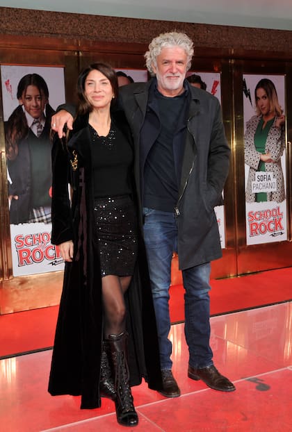 La actriz y el empresario en el estreno de School of Rock, en 2024