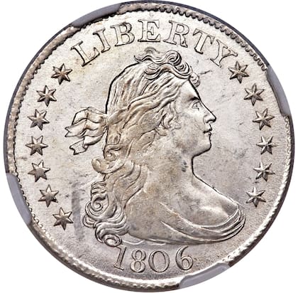 La acuñación del cuarto de dólar de 1806 fueron de 206.124 ejemplares