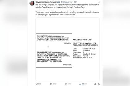 La administración de California presentó una orden preliminar sobre la advertencia de Trump