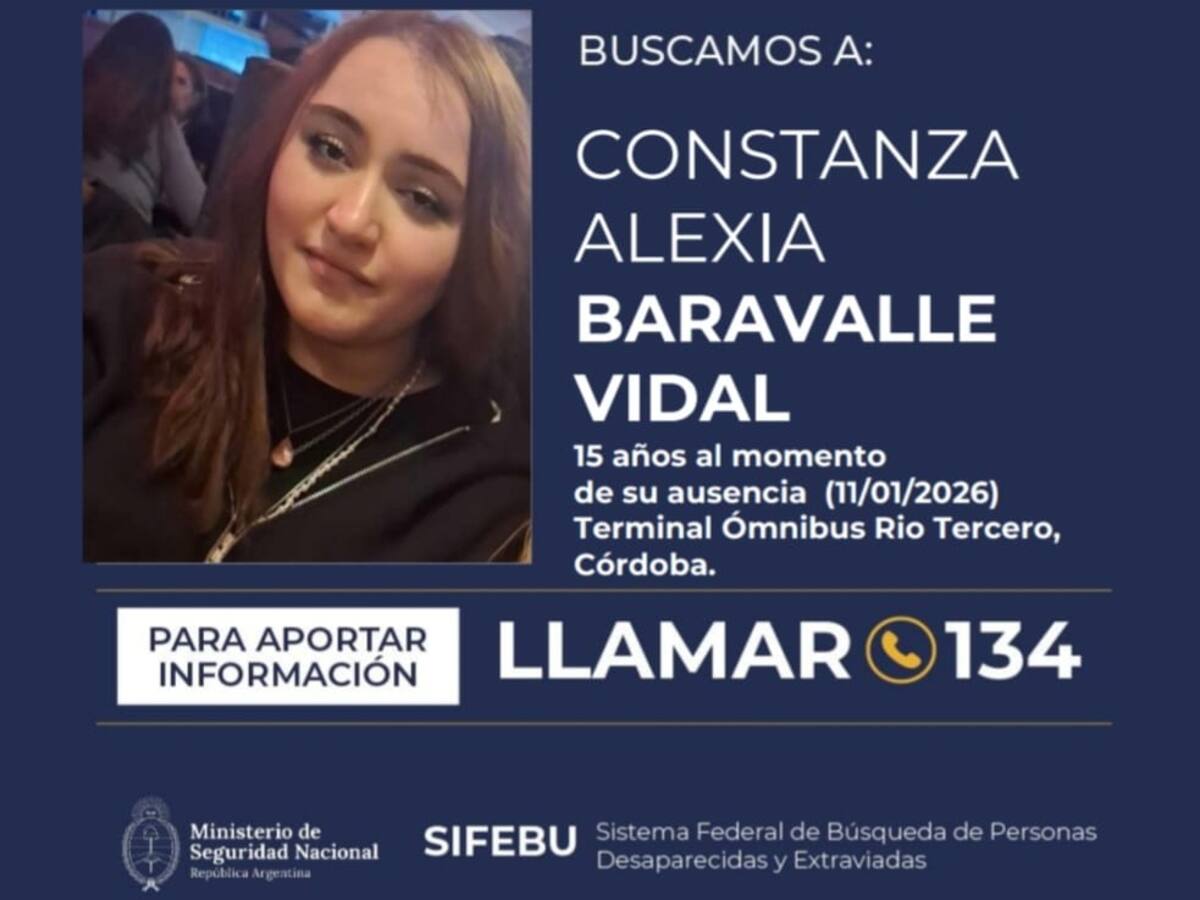 Um adolescente do Rio Tercero, procurado em todo o país, apareceu Um adolescente do Rio Tercero, procurado em todo o país, apareceu