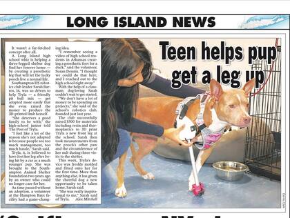 La adolescente logró ayudar a la perrita a mejorar su calidad de vida (Foto: Facebook/Southampton Animal Shelter Foundation)