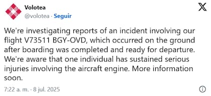 La aerolínea, mediante un posteo de Instagram, informo que el incidente afectó a un vuelo con destino al aeropuerto de Asturias