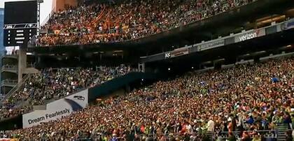 La afición de Pumas en el estadio de Seattle Sounders, por la final de la Concachampions