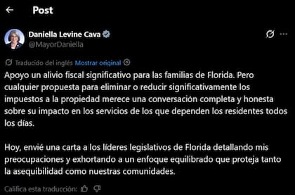 La alcaldesa de Miami-Dade en contra del plan de DeSantis sobre la exención al impuesto de la propiedad