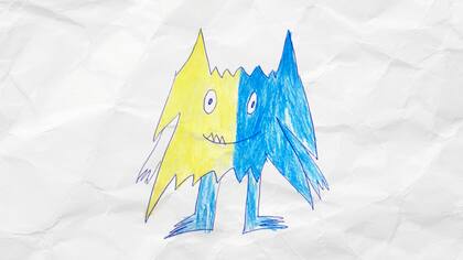 La alegría y la tristeza son las emociones que se reflejan en este dibujo