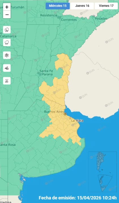 La alerta amarilla del SMN