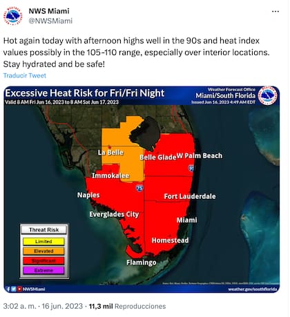 La alerta de calor sigue vigente en el sur de Florida
