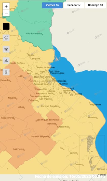La alerta naranja por tormentas que rige sobre el AMBA este viernes 16 de mayo