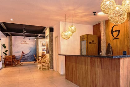 La ambientación del lobby de la sede de Mar del Plata