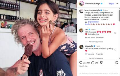 La amorosa foto de Facundo Arana con Dona, la hija de Gabriela Sari y Darian Schijman (Foto: Instagram @facundoaranatagle)