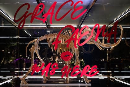 La anfitriona realizó la primera intervención artística en la obra Gone But Not Forgotten. Ella escribió en el vidrio "Grace was here".