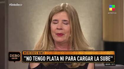 La angustia de Mercedes Ninci por sus problemas económicos: “No tengo plata ni para cargar la SUBE”.