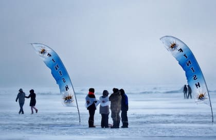 La ansiada línea de llegada: 42 km sobre hielo.