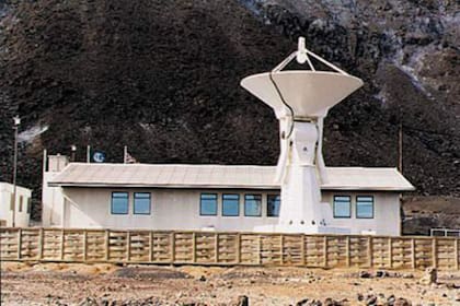La antena de la Agencia Espacial Europea en la isla de Ascensión