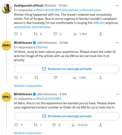 La aplicación de inmediato reaccionó en los comentarios del posteo