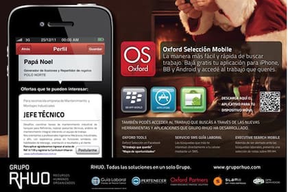 La aplicación móvil permite ver las ofertas de empleo  y armar una tarjeta personal de presentación