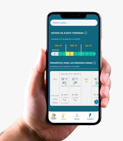 La aplicación ofrece un sistema de alertas tempranas