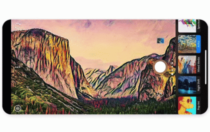 La aplicación permite aplicar múltiples filtros en tiempo real a una imagen antes de tomar la fotografía