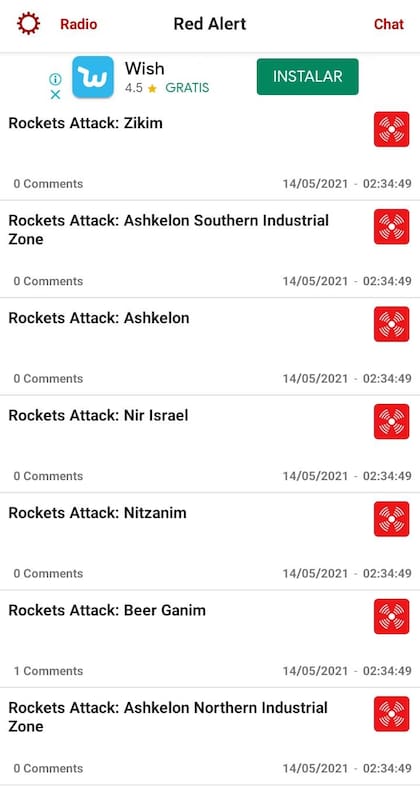 La APP de alerta de misiles se activó en Israel