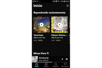 La app de Tidal para Android