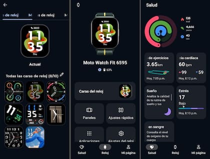 La app para el celular que creó Motorola permite configurar todas las funciones del Moto Watch Fit y ver estadísticas de movimiento