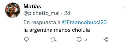 "La argentina menos cholula", escribió un usuario de Twitter
