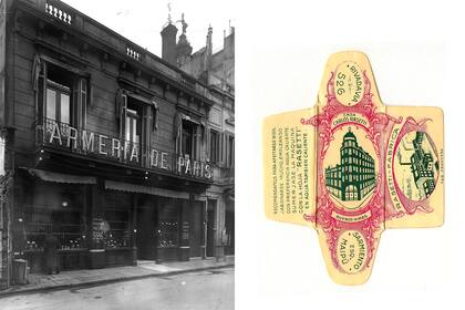 La Armería de París, en Rivadavia 526, se consagró en manos de Carlos Rasetti que utilizaba en apellido "París" de su fundador, para darle un toque internacional a su negocio. En 1917 incorporaron la sede Sarmiento esq. Maipú (que ilustra la imagen a la derecha).