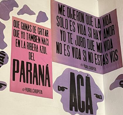 La artista correntina María Silvia Canteros, conocida como “Emme”, realiza intervenciones urbanas