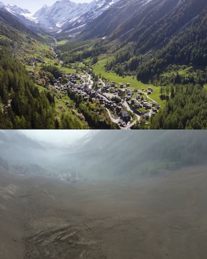 La avalancha cubrió el 90 por ciento de Blatten