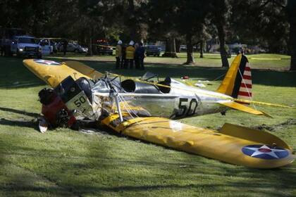 La avioneta que pilotaba el actor, tras el accidente