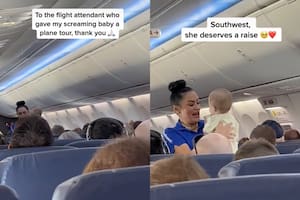 Es azafata, calmó al bebé de una pasajera en pleno vuelo y dio una clase magistral