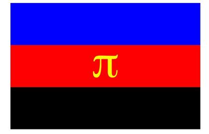 La bandera poliamorosa: el azul, por la honestidad y sinceridad en el amor; el rojo, por el amor y la pasión; el negro, en solidaridad por aquellas personas que esconden su condición de poliamorosas; la letra griega 'pi', en el centro, es la "p" con que comienza poliamor (el dorado representa el valor que se les da a los vínculos emocionales)