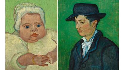 La bebé Marcelle Roulin y Armand Roulin, ambos retratados en 1888.