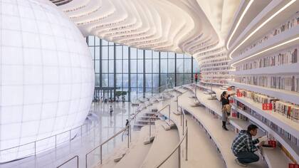 La biblioteca de Tianjin, en China