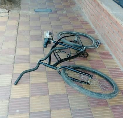 La bicicleta luego del choque