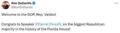 La bienvenida de Ron DeSantis