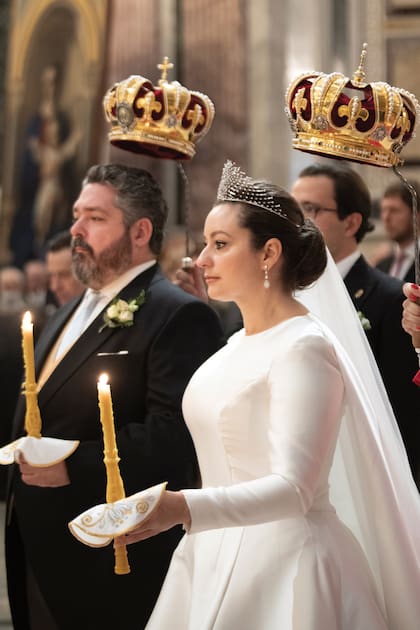 La boda imperial del gran duque Jorge y Rebecca Virginia Bettarini (que adoptó el nombre de Victoria Romanova) en la Catedral St Isaac en San Petersburgo, en septiembre de 2021.