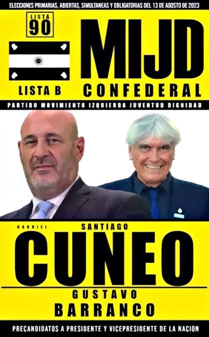 La boleta de Santiago Cuneo por el MIJD confederal