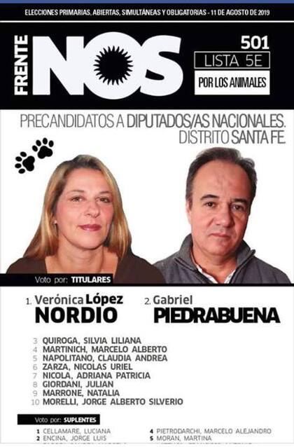 La boleta del Frente NOS