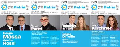 La boleta para cargos nacionales que Unión por la Patria tendrá en la provincia de Buenos Aires