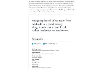 La breve carta publicada y firmada por expertos en inteligencia artificial