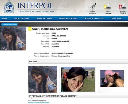 La búsqueda de Maria Cash por Interpol